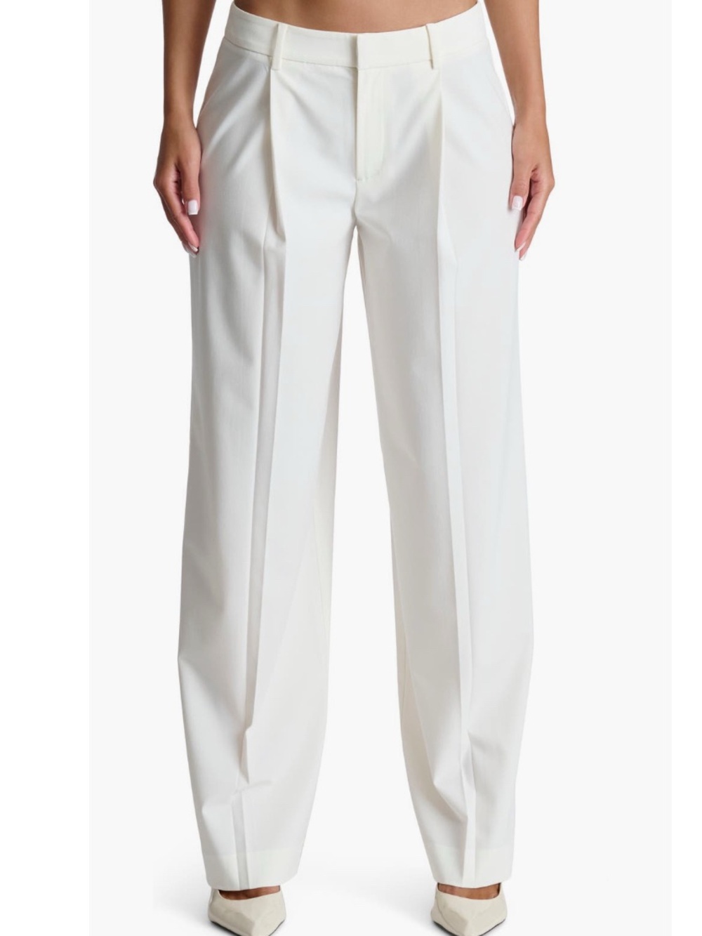 Naked Wardrobe White Relaxed Fit Wide Leg Trouser High Rise Pants XL NWT!